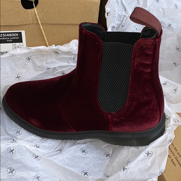 🆕Dr Marten Flora Kensington Cherry 🍒 Velvet NWT - Picture 15 of 16